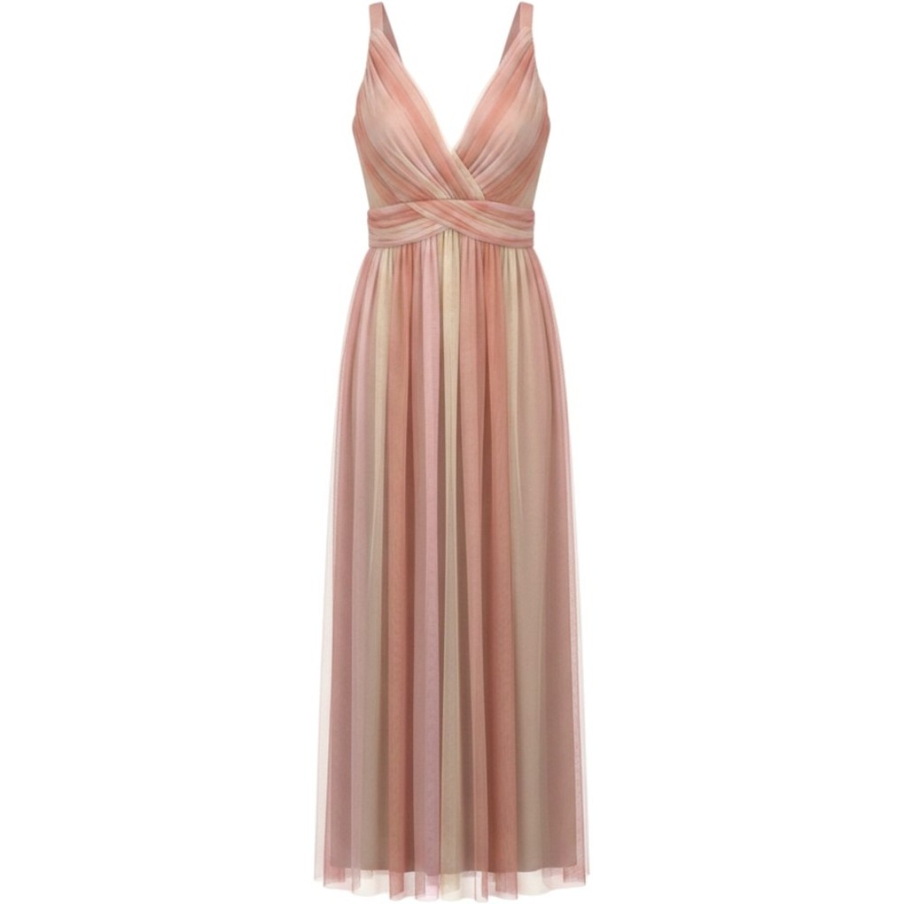Candalite Women Maxi Dress Pink‎ Tulle Ombre Plus Size 3X Formal Evening